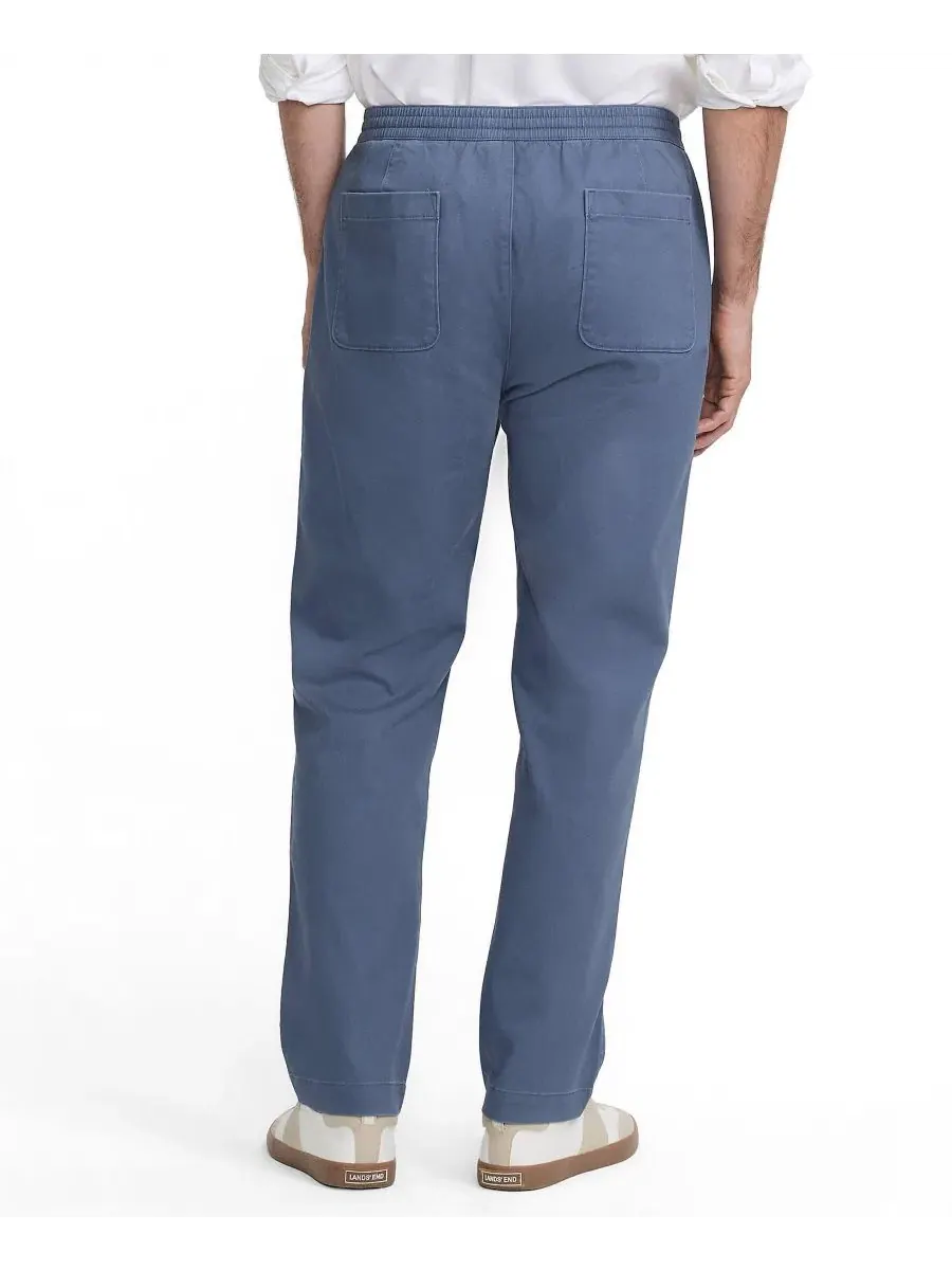 Мужские брюки-чинос с эластичным поясом Classic Straight Fit Lands' End — изображение 1 из 4, синий