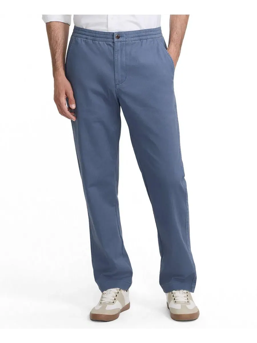 Мужские брюки-чинос с эластичным поясом Classic Straight Fit Lands' End — изображение 2 из 4, синий