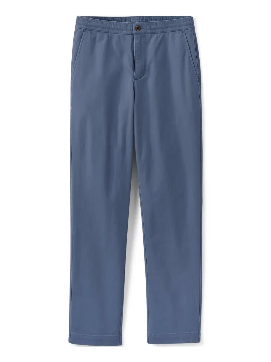Мужские брюки-чинос с эластичным поясом Classic Straight Fit Lands' End — изображение 3 из 4, синий