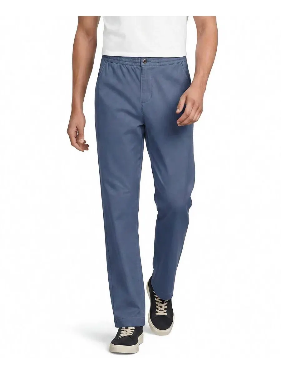 Мужские брюки-чинос с эластичным поясом Classic Straight Fit Lands' End — изображение 4 из 4, синий