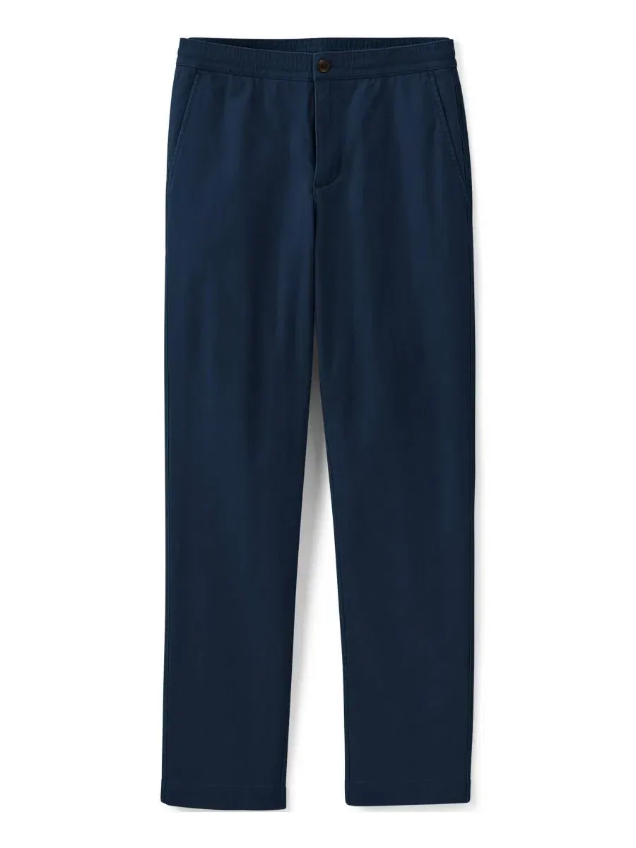 Мужские брюки-чинос с эластичным поясом, Classic Straight Fit Lands' End — изображение 1 из 4, темно-синий