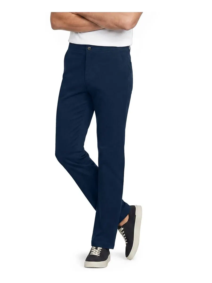 Мужские брюки-чинос с эластичным поясом, Classic Straight Fit Lands' End — изображение 2 из 4, темно-синий