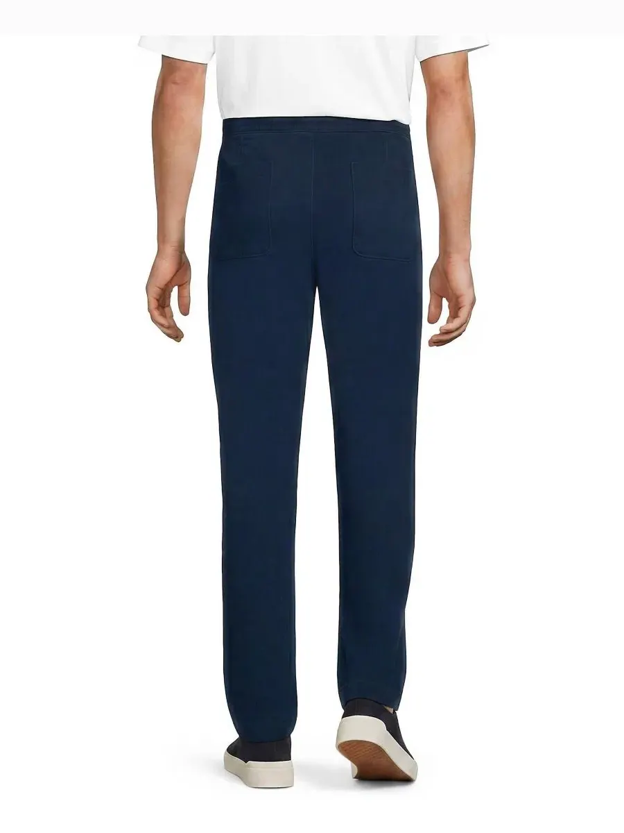 Мужские брюки-чинос с эластичным поясом, Classic Straight Fit Lands' End — изображение 3 из 4, темно-синий