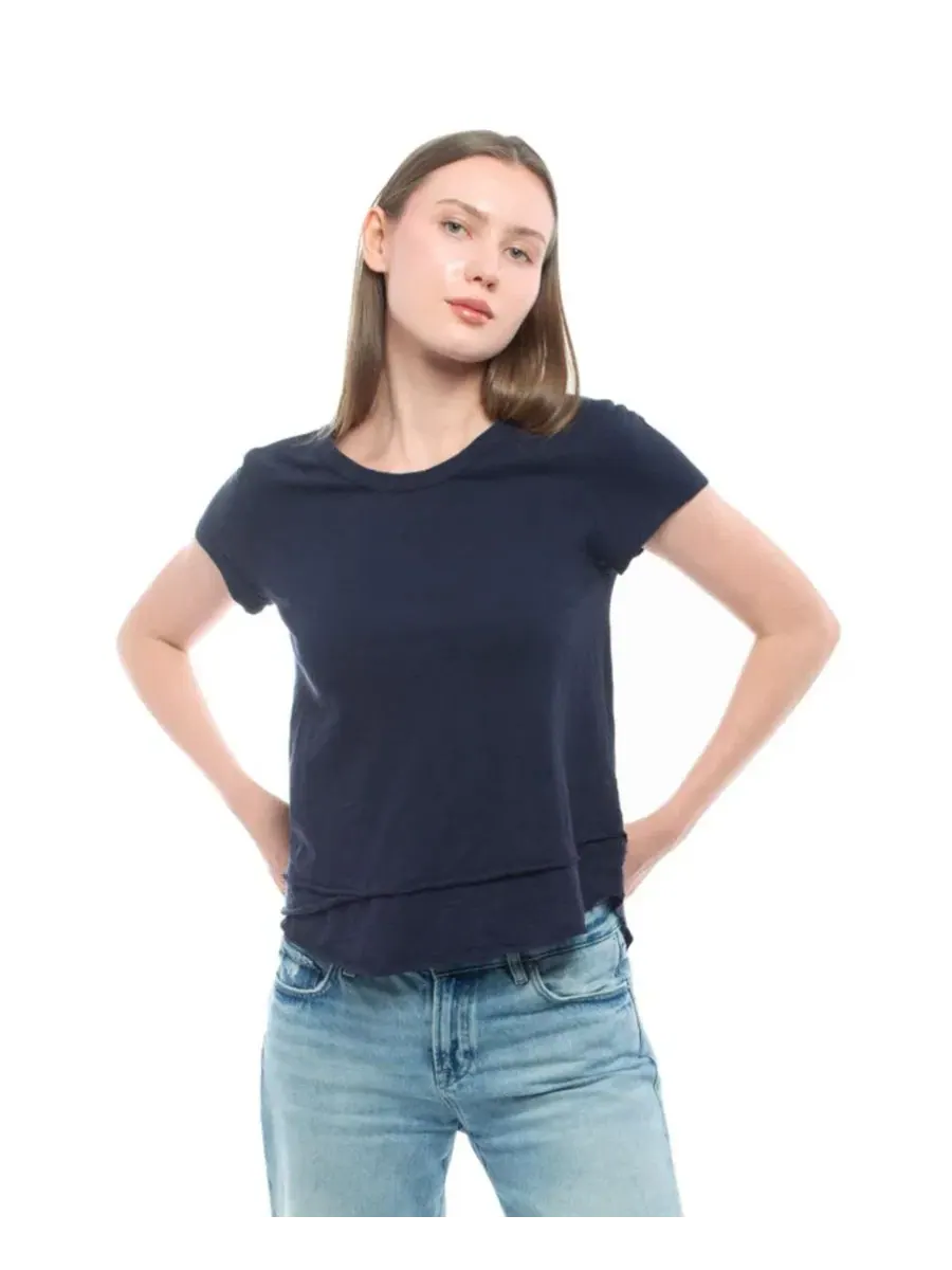 Футболка с коротким рукавом и имитацией многослойности WILT, Peacoat