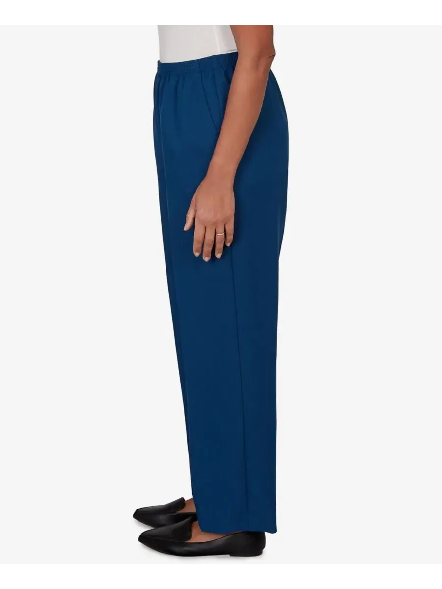 Брюки прямого кроя с заниженной посадкой, укороченная длина, Petite Colored Classic Short-Length — изображение 3 из 5, синий