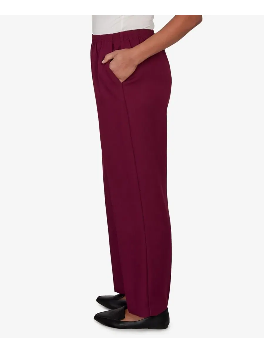 Брюки прямого кроя Petite Colored Classic Short-Length Alfred Dunner — изображение 3 из 5, фиолетовый