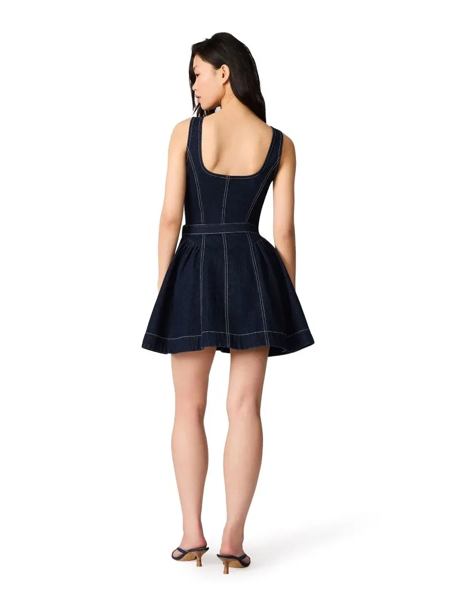 Платье мини на пуговицах Maila Denim Button-Front Mini Dress Steve Madden — изображение 5 из 7, джинсовый синий