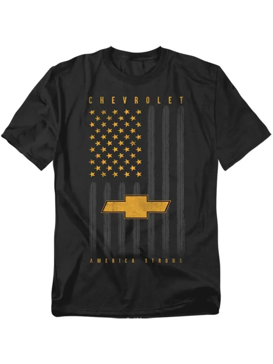 Футболка классического кроя Chevrolet USA Flag Tires Corvette — черный