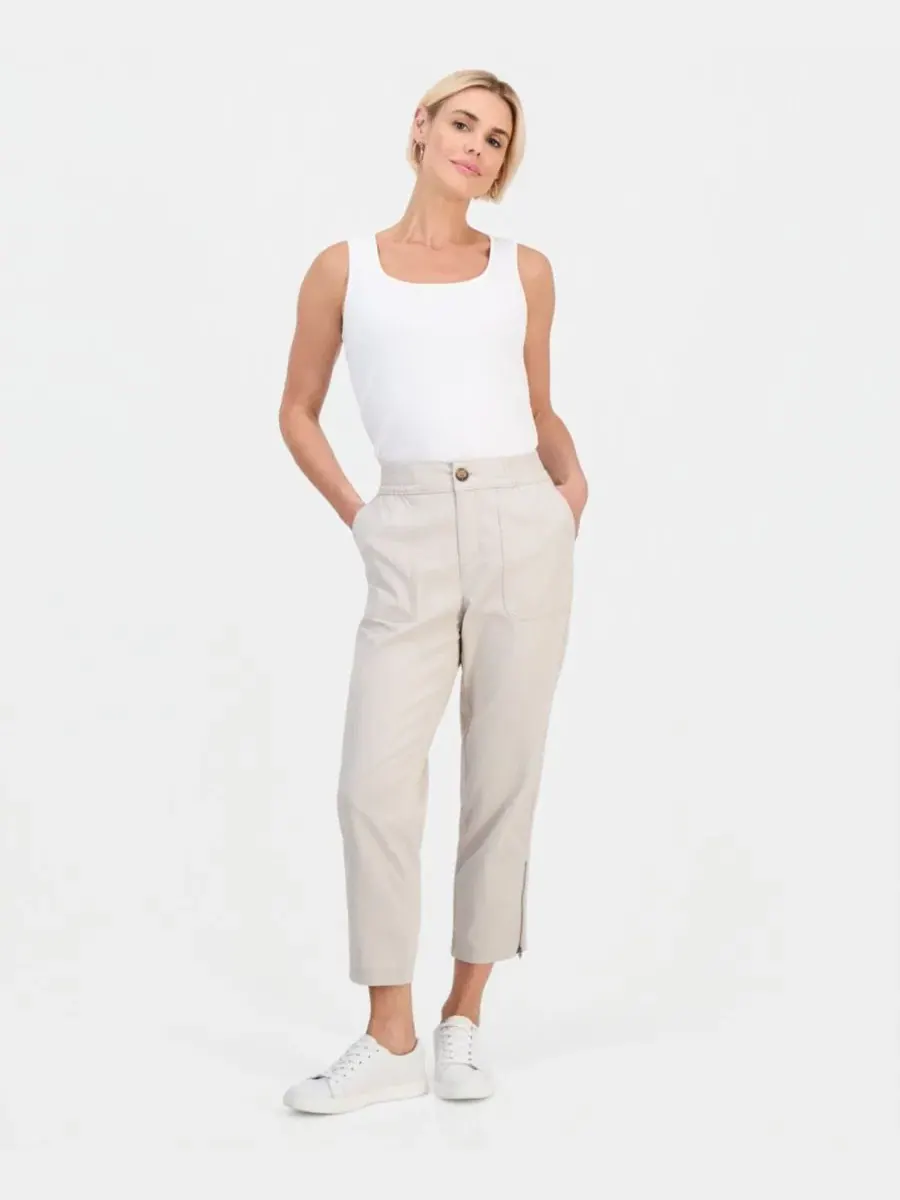 Брюки капри с высокой посадкой Petite High-Rise Crop Pants Style & Co, Stone Wall — изображение 1 из 3