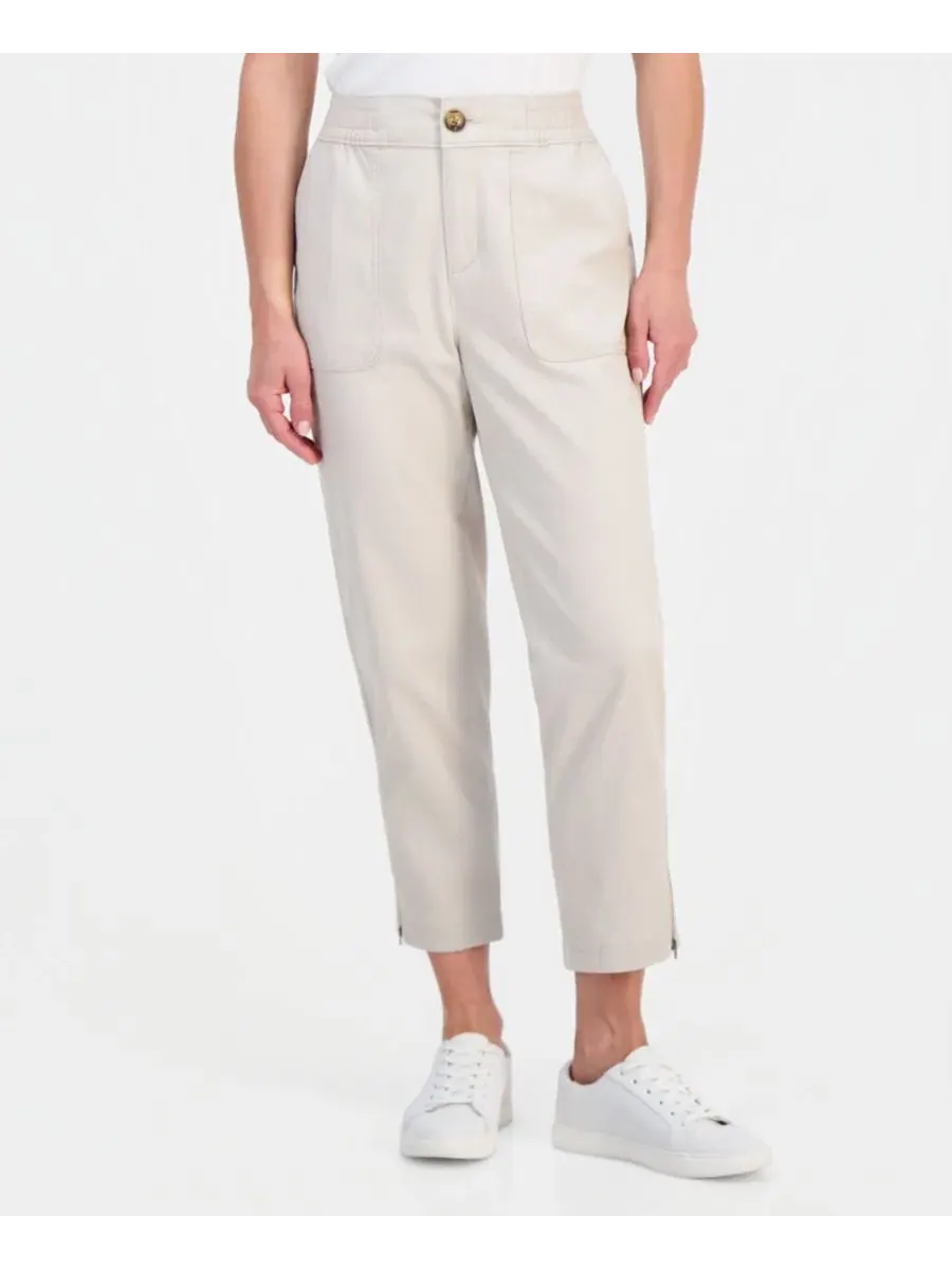Брюки капри с высокой посадкой Petite High-Rise Crop Pants Style & Co, Stone Wall — изображение 3 из 3