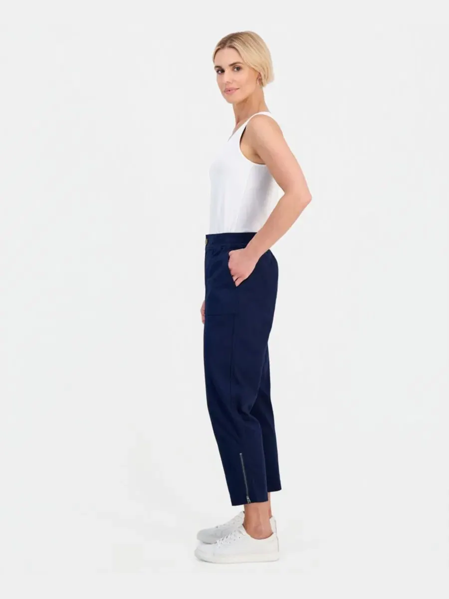 Брюки-капри с высокой посадкой Petite High-Rise Crop Pants Style & Co — изображение 2 из 4, синий