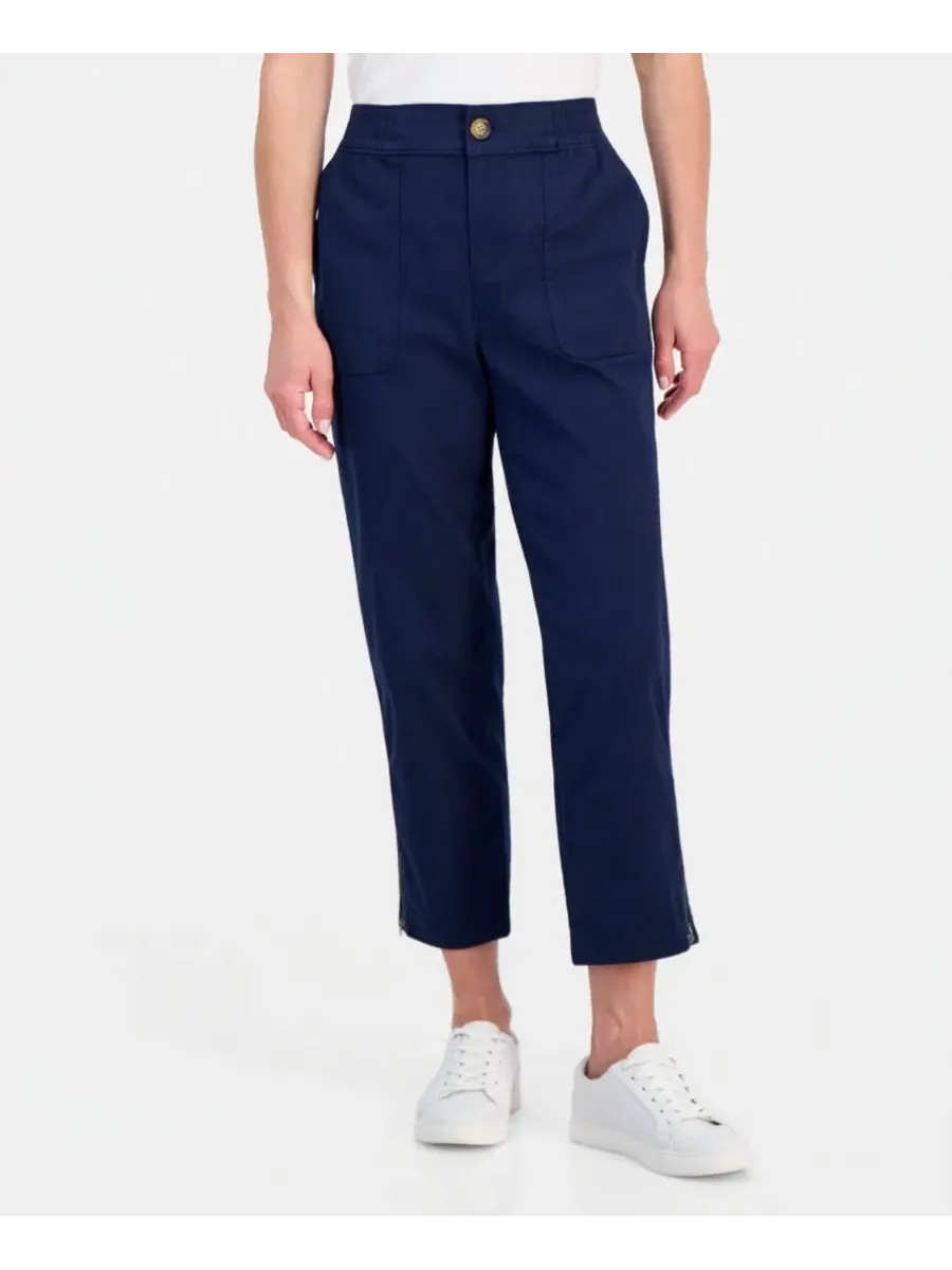 Брюки-капри с высокой посадкой Petite High-Rise Crop Pants Style & Co — изображение 4 из 4, синий