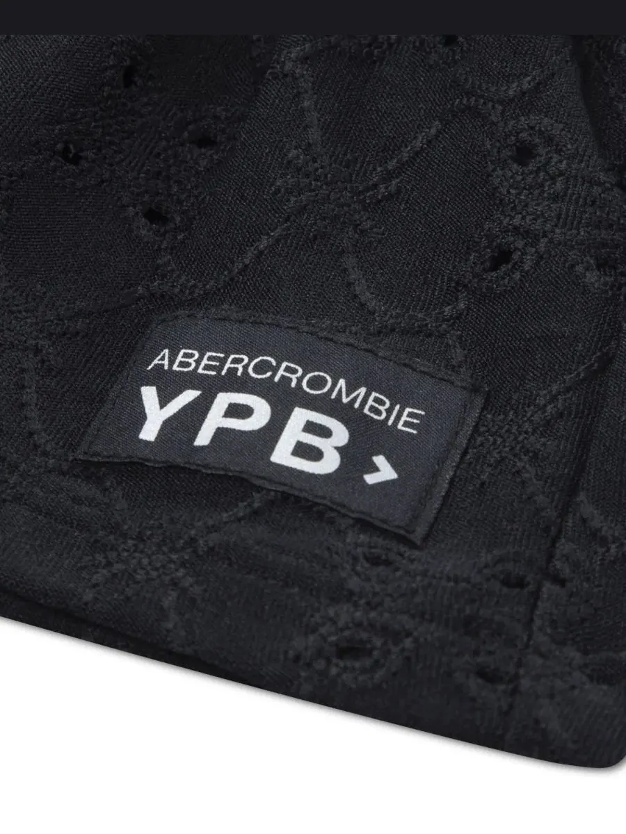 Детское мини-платье YPB с перфорацией на одно плечо Abercrombie Kids — изображение 3 из 4, черный