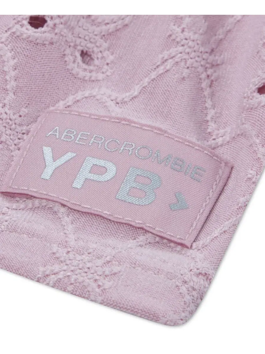 Детское мини-платье YPB с перфорацией на одно плечо Abercrombie Kids — изображение 3 из 4, розовый