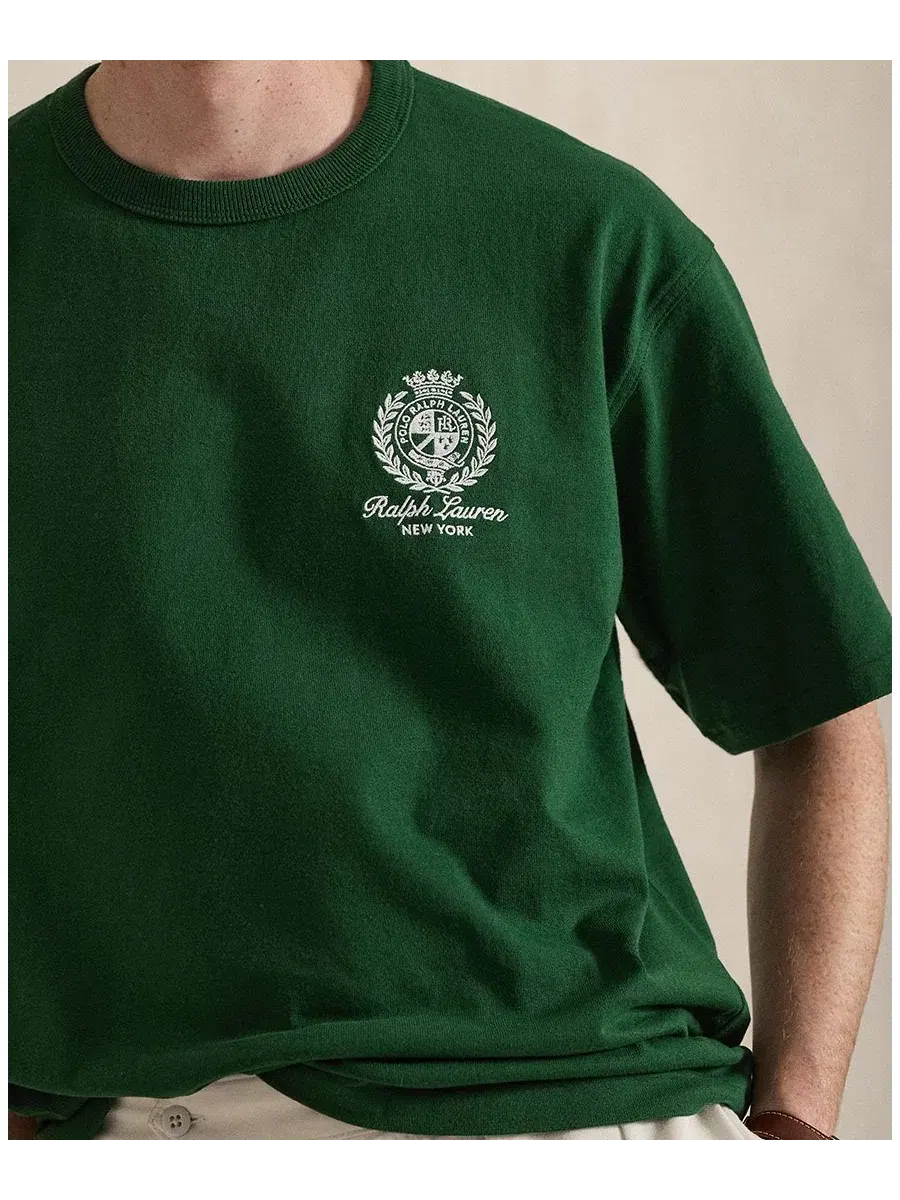 Футболка с вышивкой Polo Ralph Lauren — изображение 4 из 5, лесной зеленый