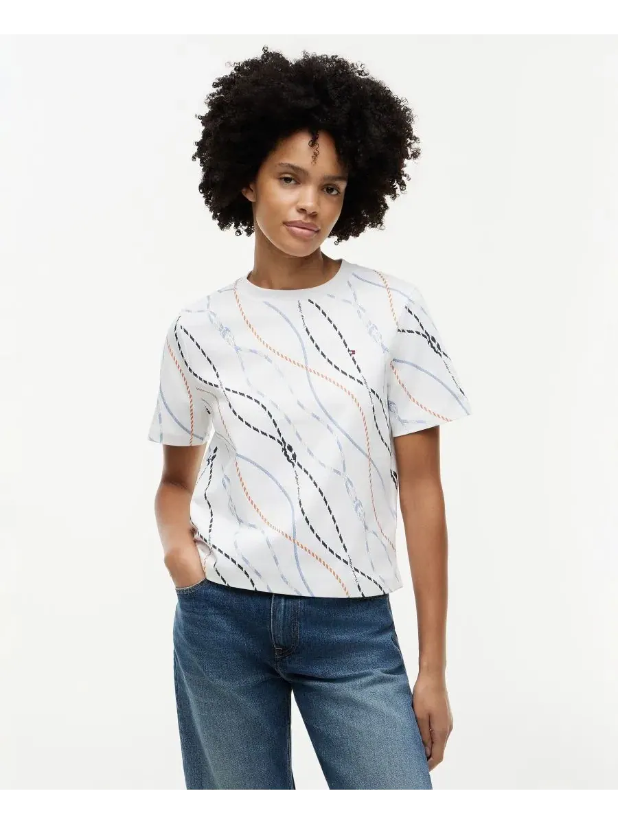 Футболка с коротким рукавом, боксовый крой Tommy Hilfiger — изображение 1 из 4, мульти