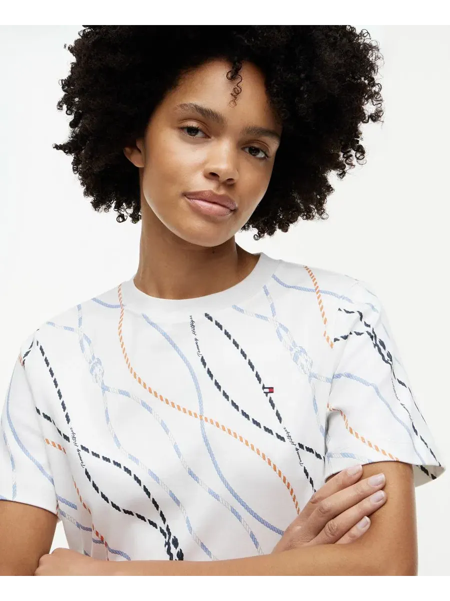 Футболка с коротким рукавом, боксовый крой Tommy Hilfiger — изображение 3 из 4, мульти