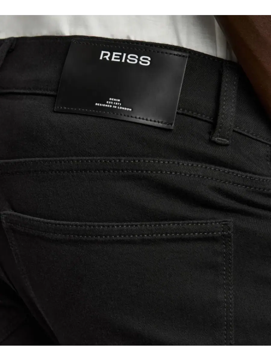 Мужские джинсы Picton из эластичного хлопка, зауженного кроя Reiss — изображение 4 из 5, черный