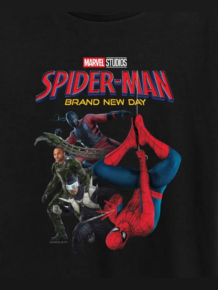 Футболка с принтом Spider-Man Brand New Day Scorpion and Heroes Hybrid Apparel — изображение 3 из 3, черный