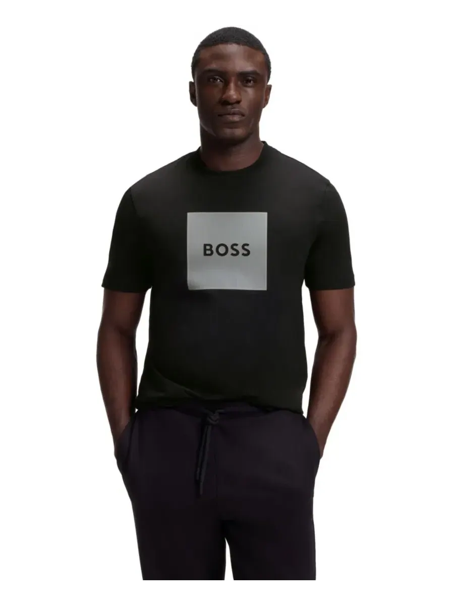 Футболка с коротким рукавом из хлопка, модель Regular Fit Hugo Boss