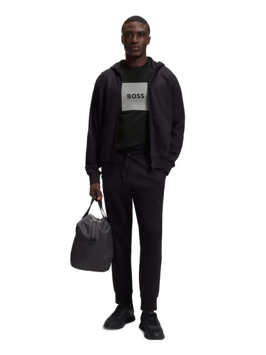 Футболка с коротким рукавом из хлопка, модель Regular Fit Hugo Boss — изображение 4 из 9, черный
