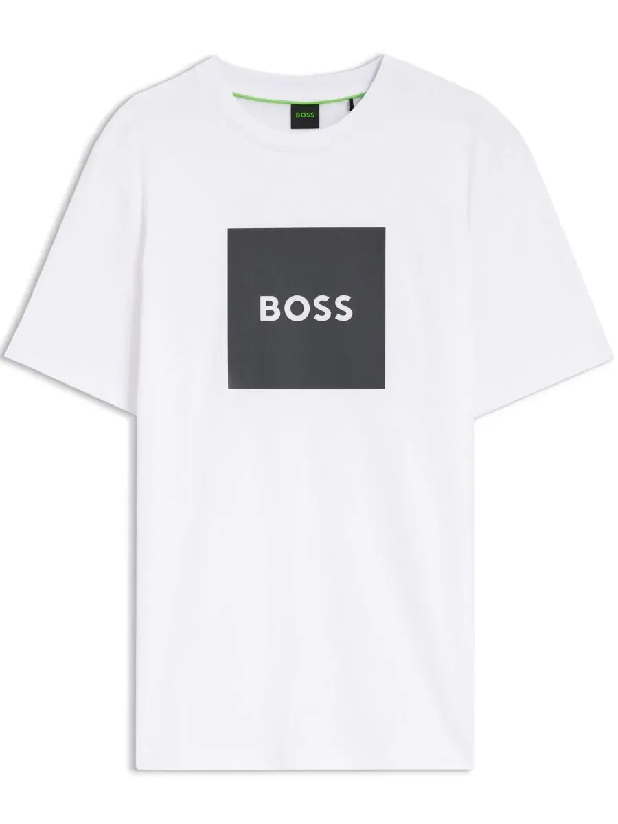 Футболка с коротким рукавом из хлопка, модель Regular Fit Hugo Boss — изображение 7 из 9, черный