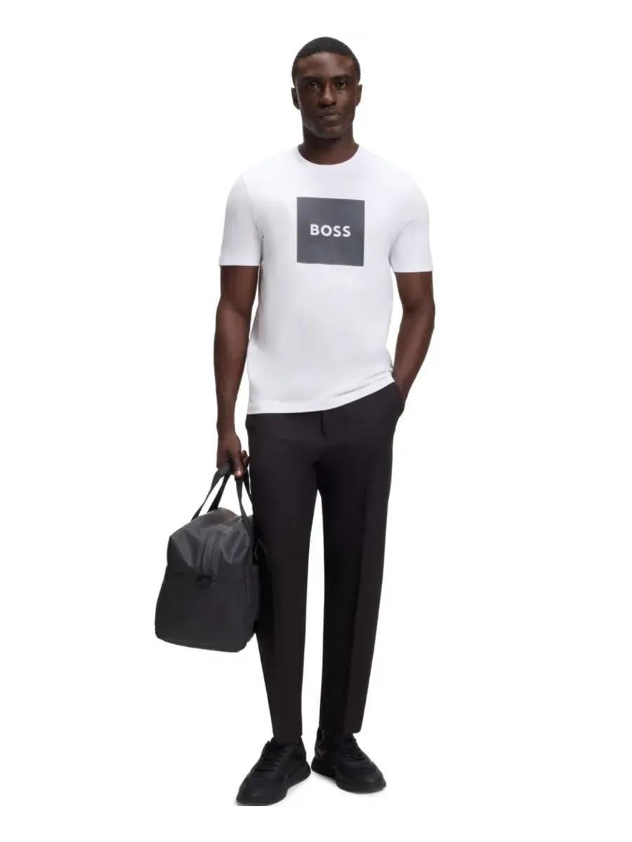 Футболка из хлопка с принтом Hugo Boss — изображение 4 из 5, белый