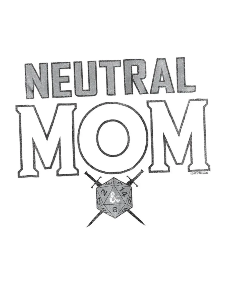 Футболка с принтом Neutral Mom D&D — изображение 3 из 3, белый