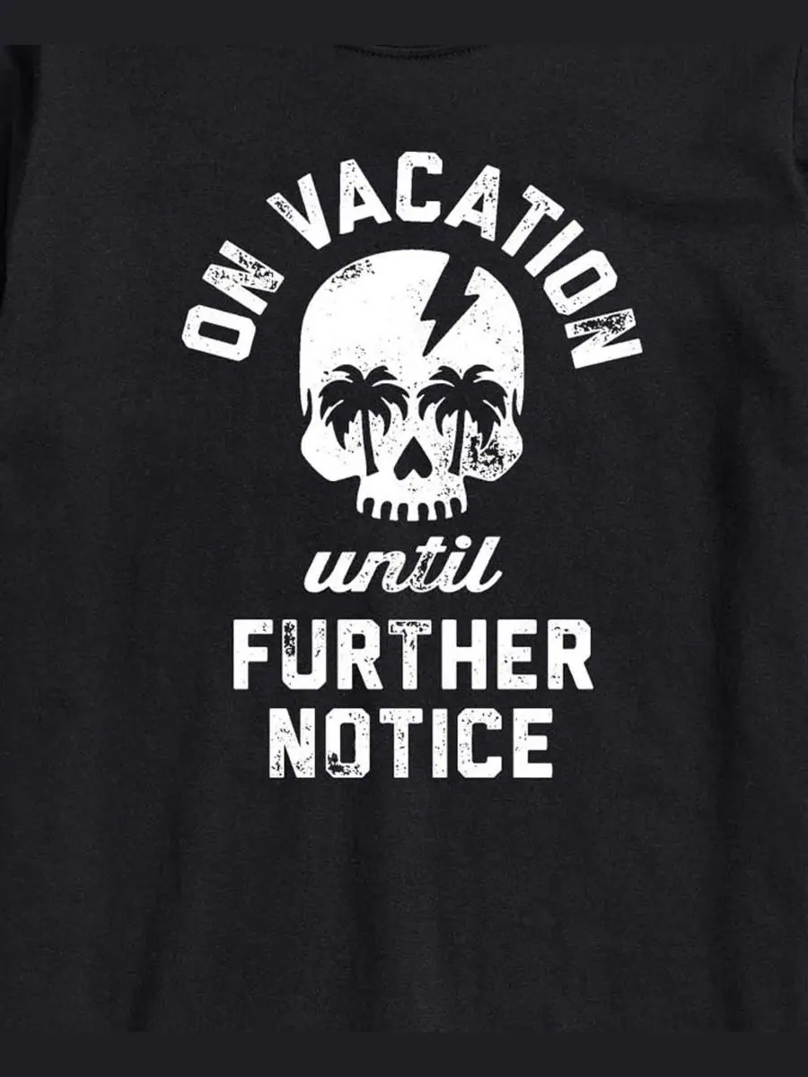 Футболка с принтом On Vacation Until Further Notice AIRWAVES — изображение 3 из 3, черный
