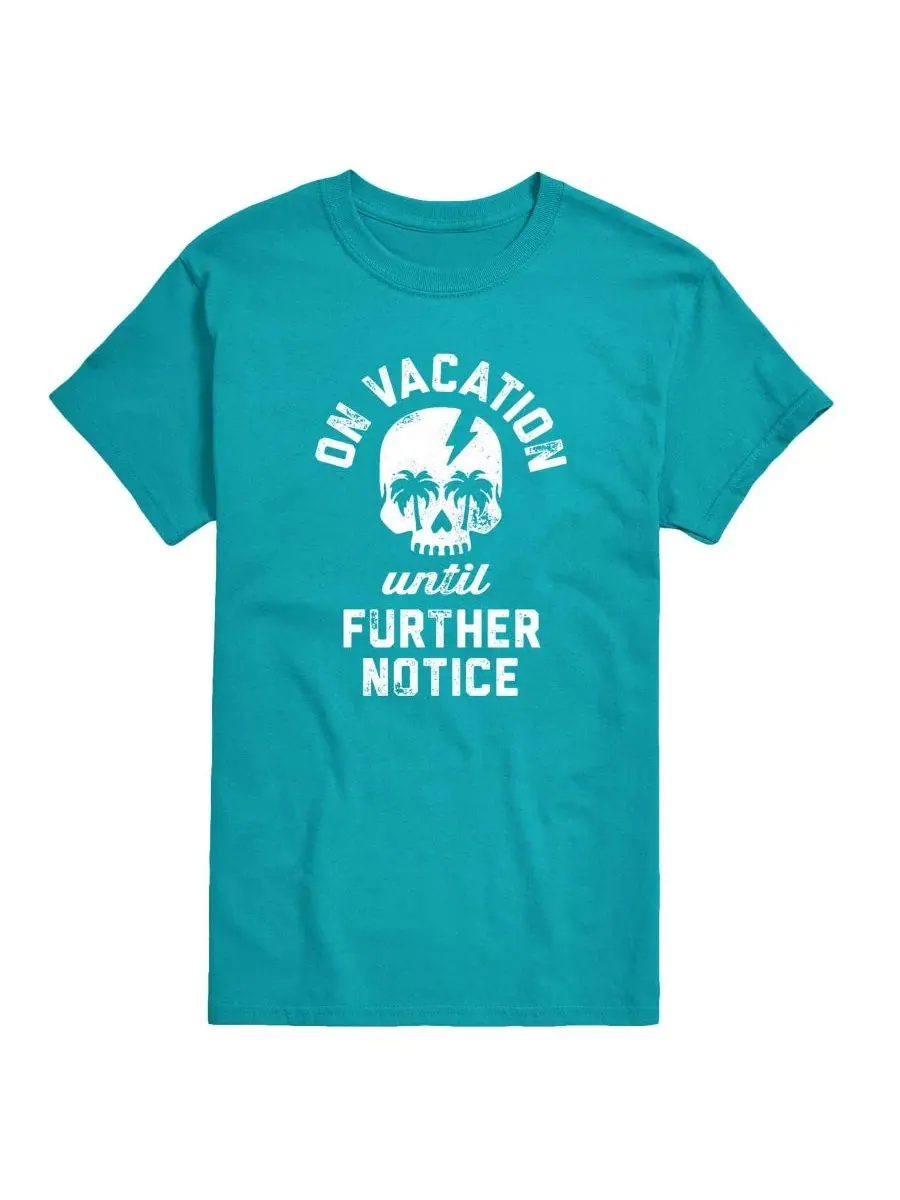Мужская футболка с принтом On Vacation Until Further Notice AIRWAVES — изображение 1 из 3, синий
