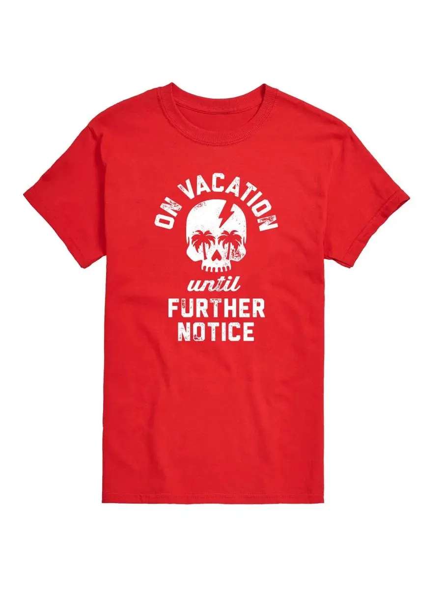 Футболка с принтом On Vacation Until Further Notice AIRWAVES — изображение 1 из 3, красный