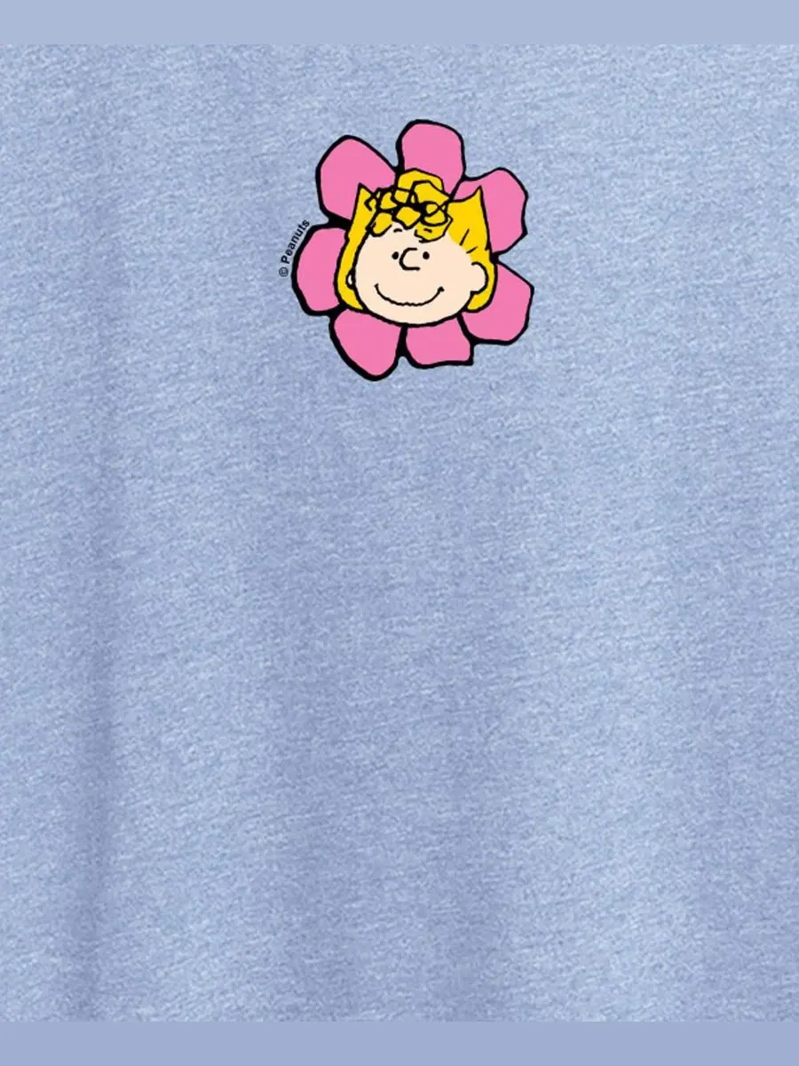 Женская футболка с коротким рукавом, с принтом, Peanuts Sally Flower Hybrid Apparel — изображение 3 из 3, синий