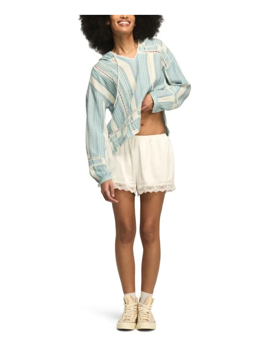 Худи с V-образным вырезом и кружевными деталями Lucky Brand — изображение 2 из 7, синий