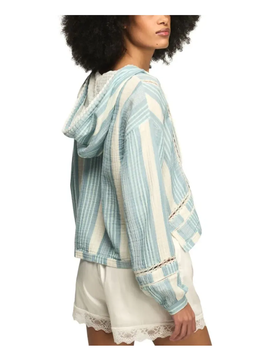 Худи с V-образным вырезом и кружевными деталями Lucky Brand — изображение 5 из 7, синий
