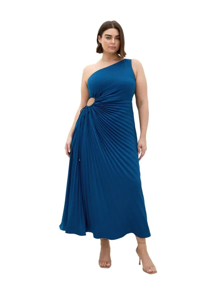 Платье макси с одним плечом Aliza One Shoulder Pleat Maxi Dress CITY CHIC, Poseidon — изображение 1 из 5