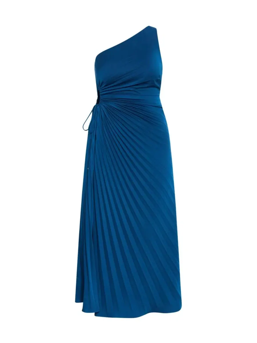 Платье макси с одним плечом Aliza One Shoulder Pleat Maxi Dress CITY CHIC, Poseidon — изображение 4 из 5