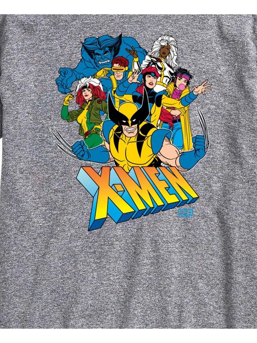 Мужская футболка с коротким рукавом и графическим принтом с логотипом группы Marvel X-Men Airwaves — изображение 3 из 3
