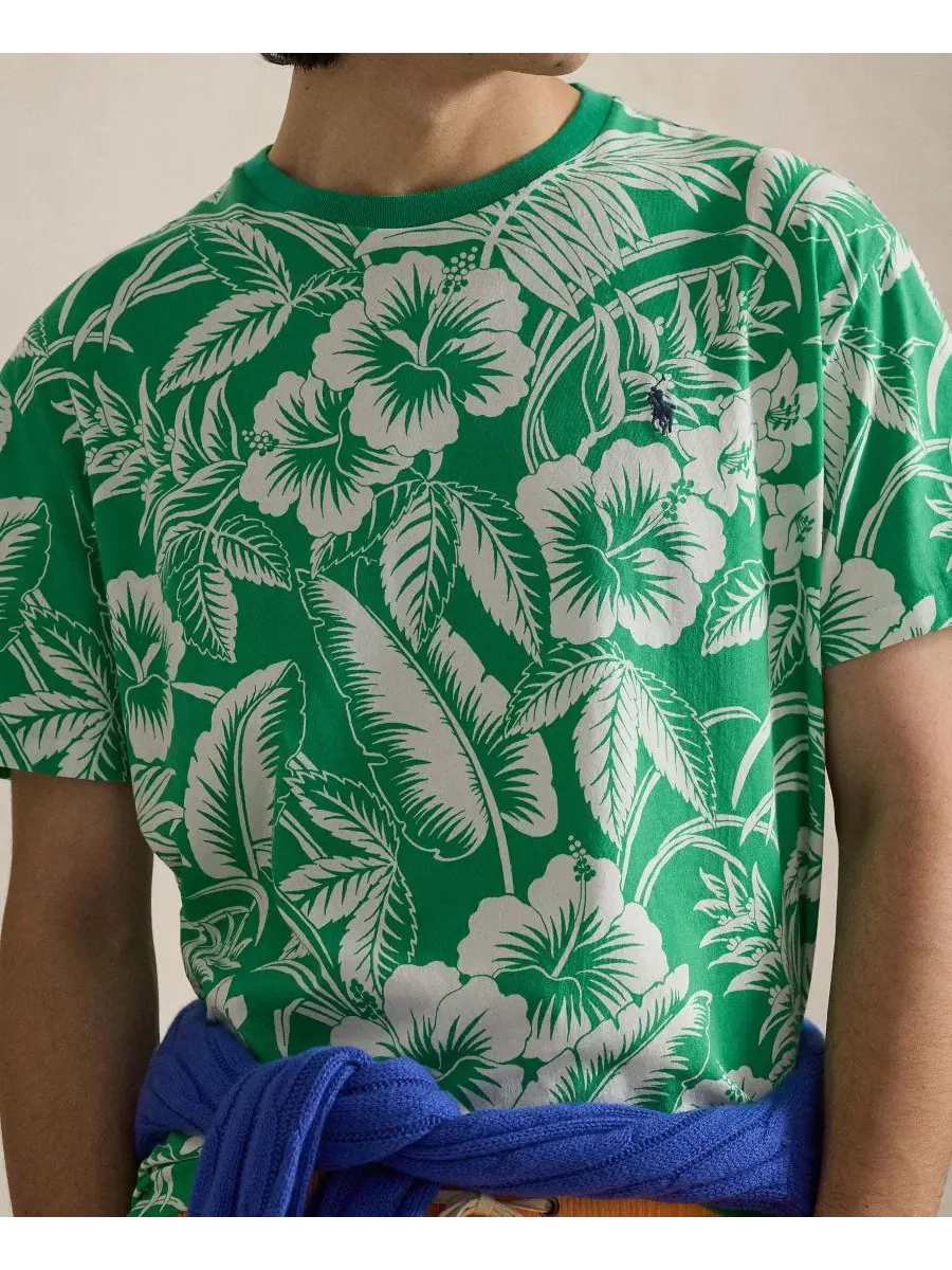 Мужская классическая футболка из тропического трикотажа Polo Ralph Lauren — изображение 4 из 6, зеленый