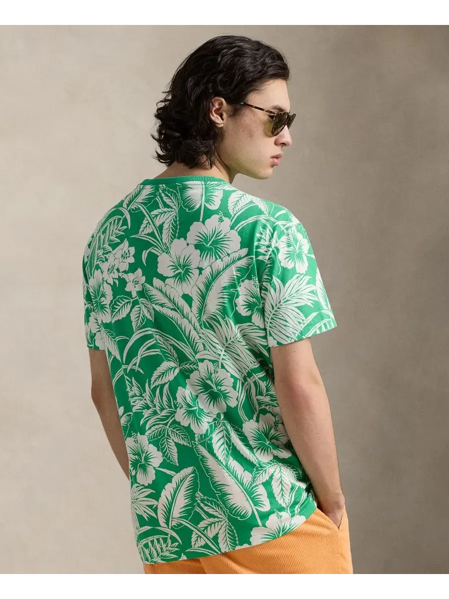 Мужская классическая футболка из тропического трикотажа Polo Ralph Lauren — изображение 5 из 6, зеленый