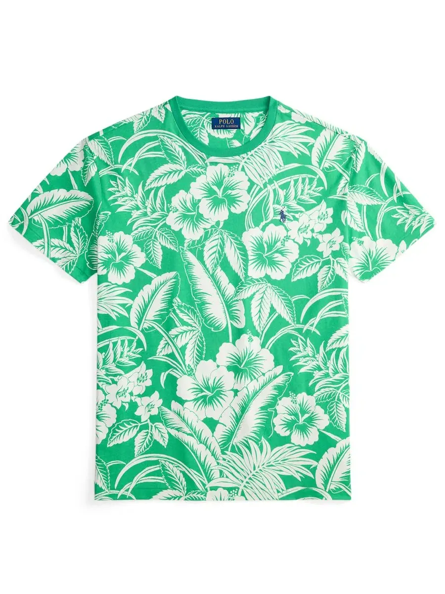 Мужская классическая футболка из тропического трикотажа Polo Ralph Lauren — изображение 6 из 6, зеленый
