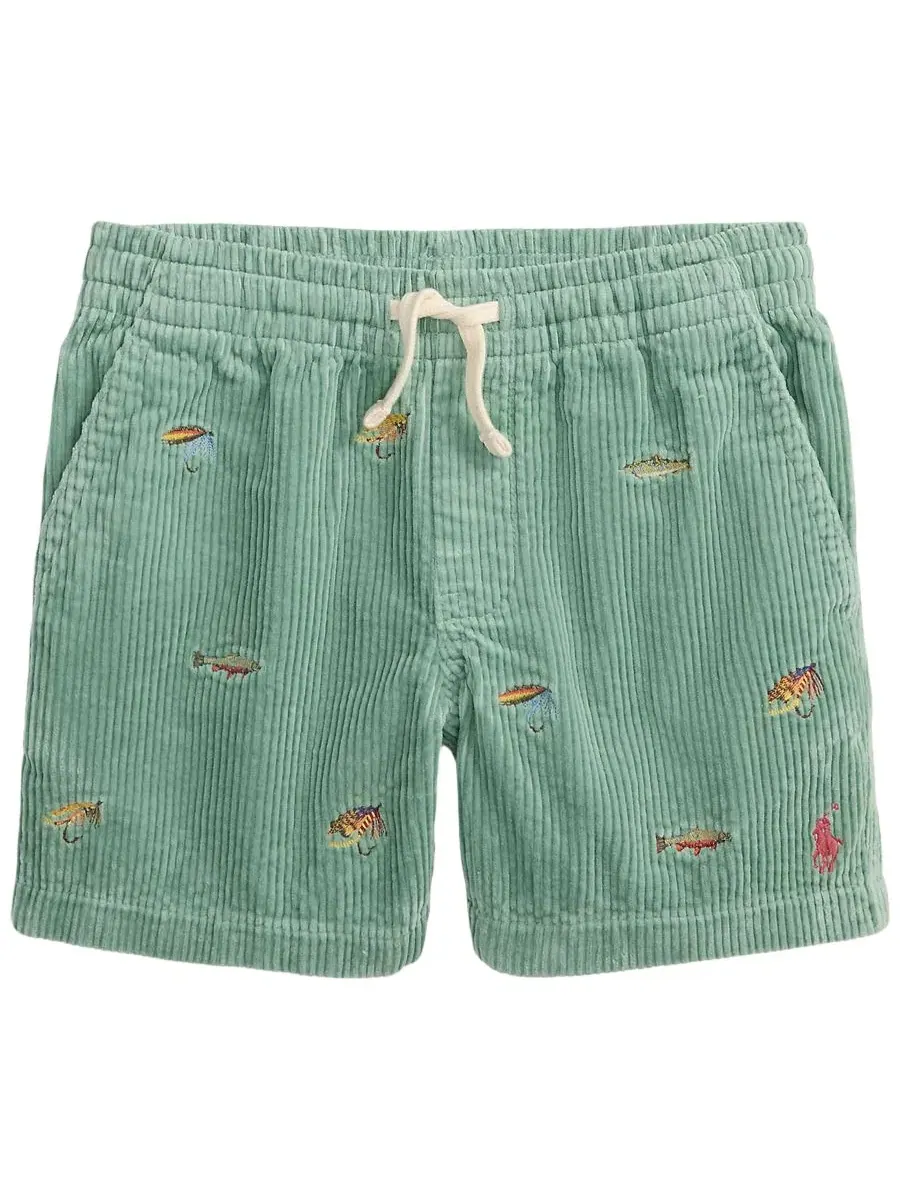 Детские вельветовые шорты Polo Prepster с вышивкой, размер 2T-7 Polo Ralph Lauren — изображение 1 из 4, мятный