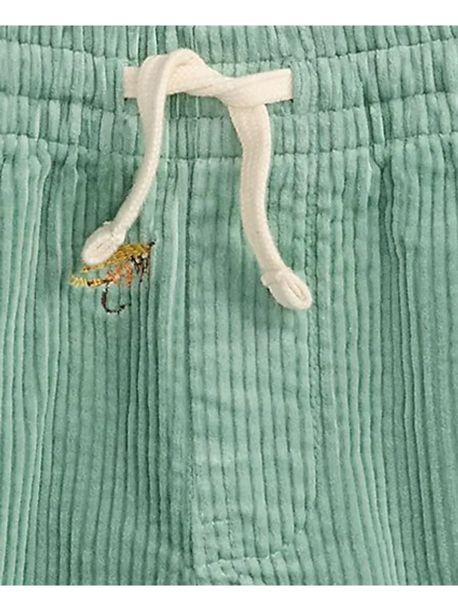 Детские вельветовые шорты Polo Prepster с вышивкой, размер 2T-7 Polo Ralph Lauren — изображение 3 из 4, мятный