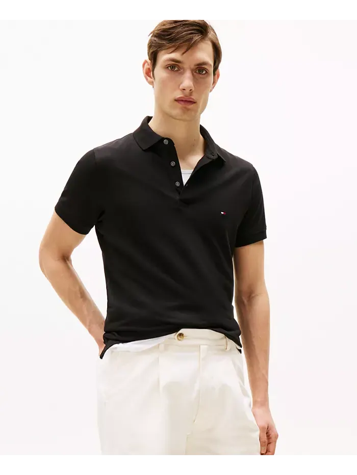 Мужская поло 1985 Slim Fit Tommy Hilfiger — изображение 1 из 5, черный