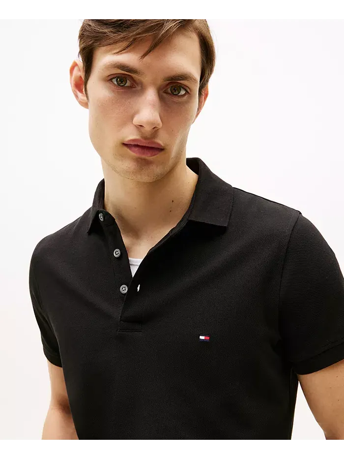 Мужская поло 1985 Slim Fit Tommy Hilfiger — изображение 3 из 5, черный