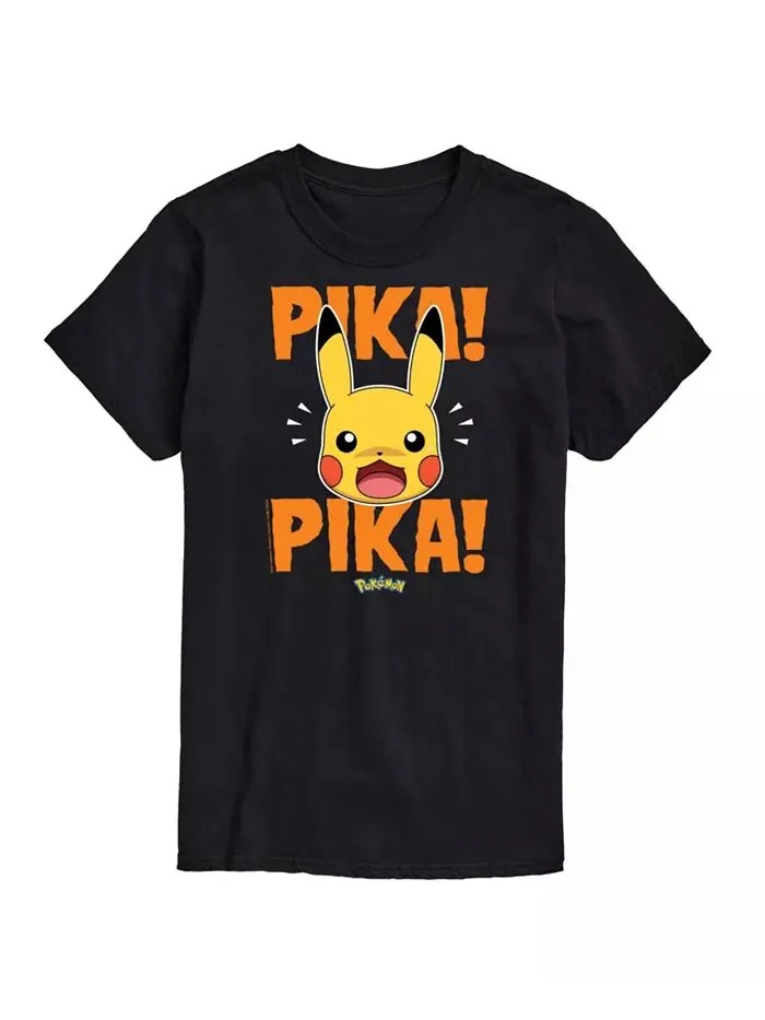 Мужская футболка с короткими рукавами Pokemon Pika Pika AIRWAVES — изображение 1 из 2, черный
