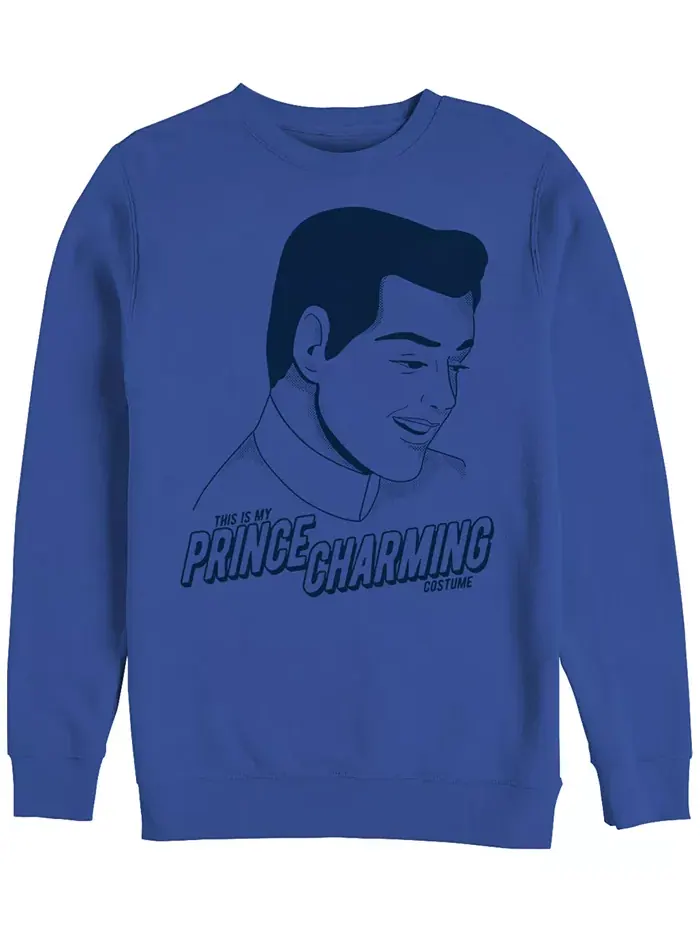 Толстовка Disney Men's Cinderella Prince Charming Costume, Crewneck Fleece Fifth Sun — изображение 1 из 1, синий