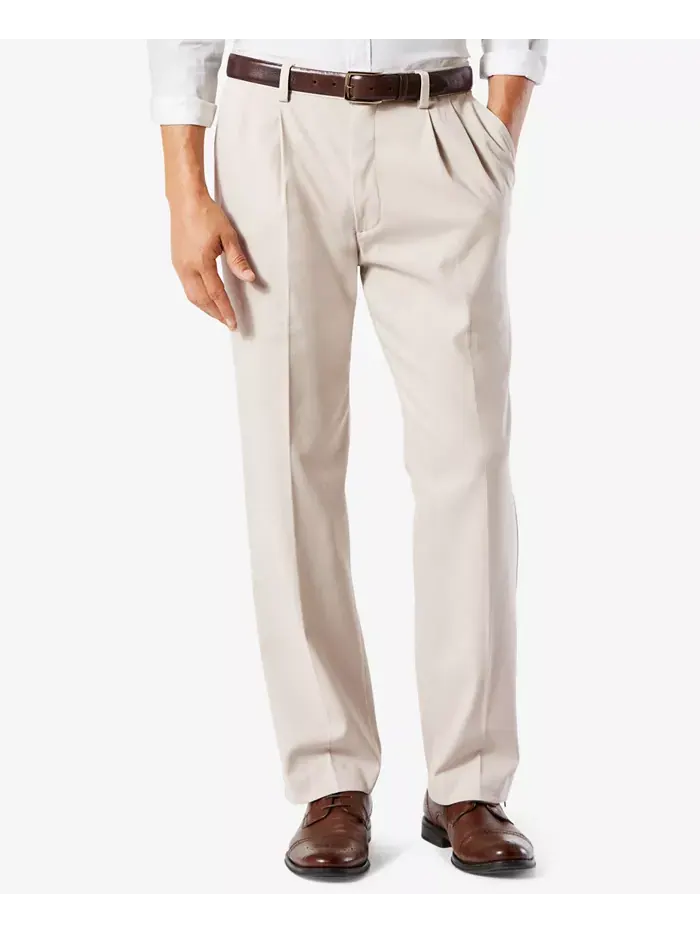 Мужские классические брюки Big & Tall Easy с защипами, хаки, с эффектом стрейч Dockers