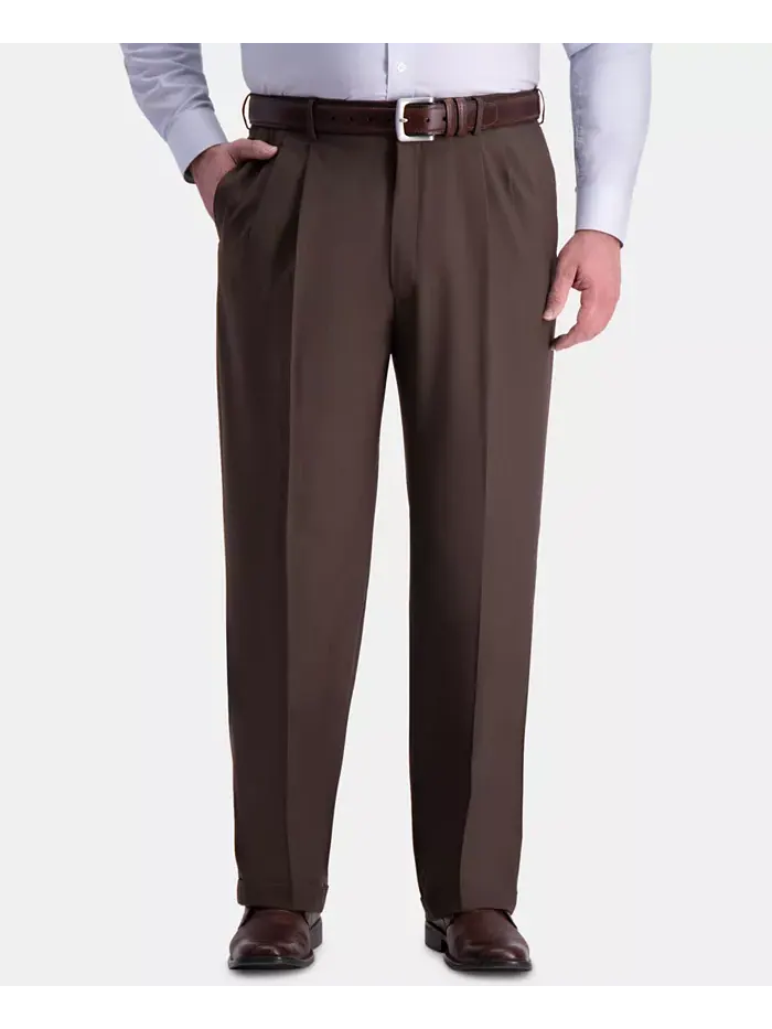 Мужские классические брюки со складками Big & Tall Premium Comfort Stretch, однотонные Haggar