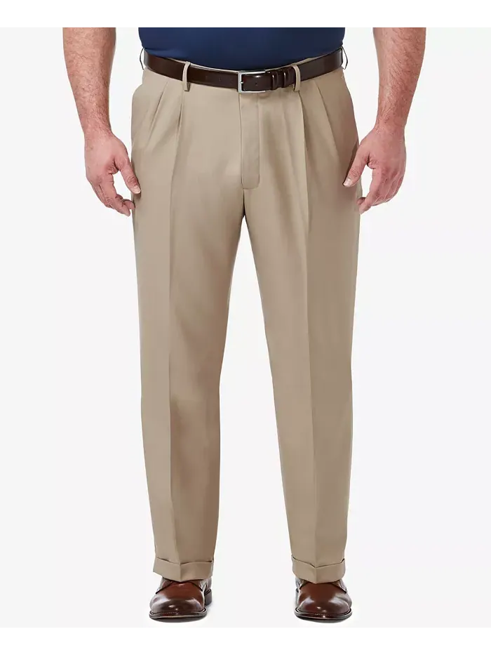 Мужские классические брюки со складками Big & Tall Premium Comfort Stretch, однотонные Haggar