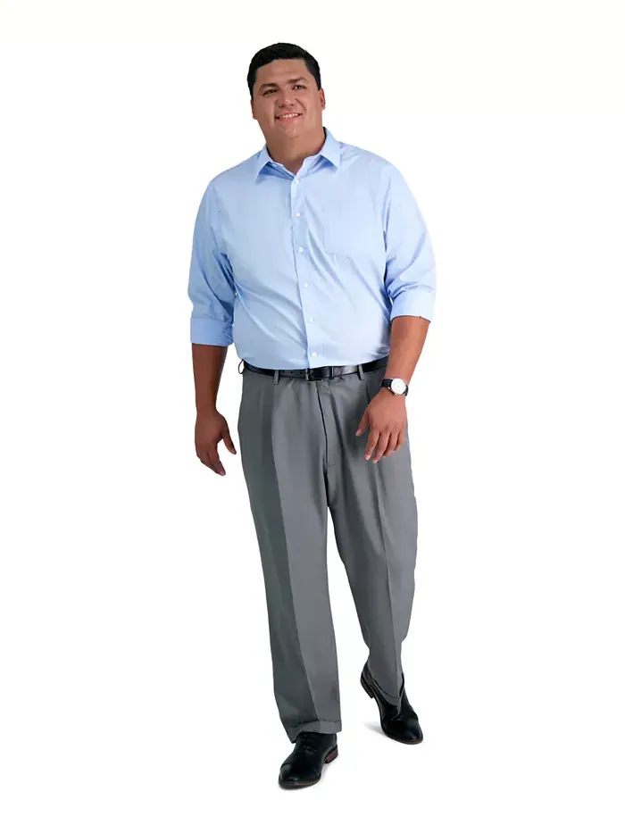 Мужские классические брюки со складками Big & Tall Premium Comfort Stretch, однотонные Haggar